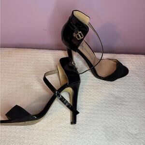 European black sandal heels